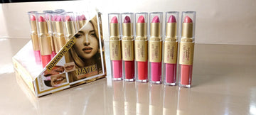 Romantic May Professionally 2 in 1 Lipstick With Gloss Liquid Matte Set 6 pcs