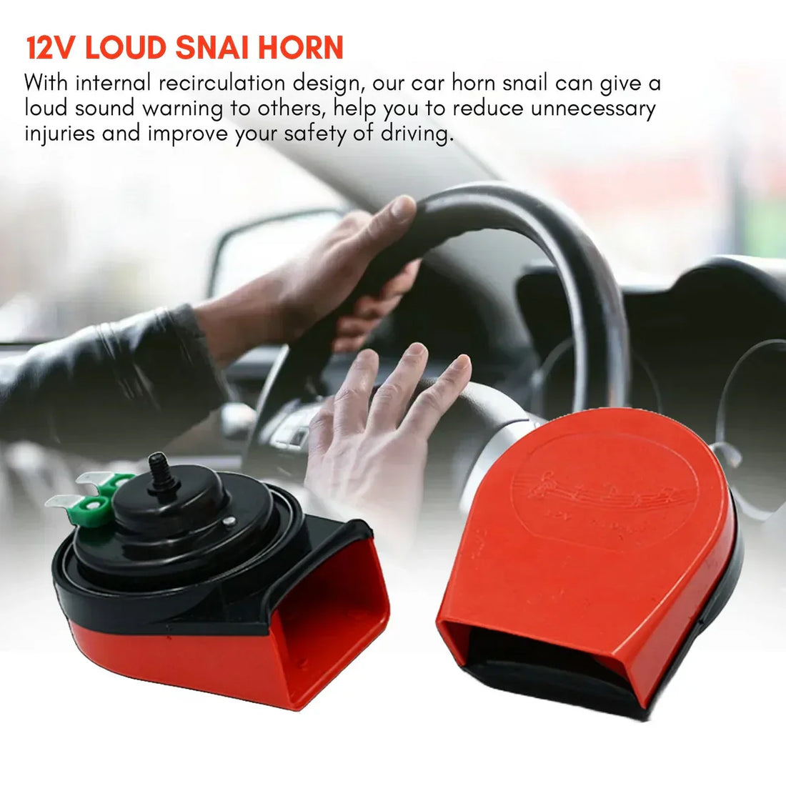 Sound Magic Horns Bikes And Cars - Red Color ( Set of 2 pieces )